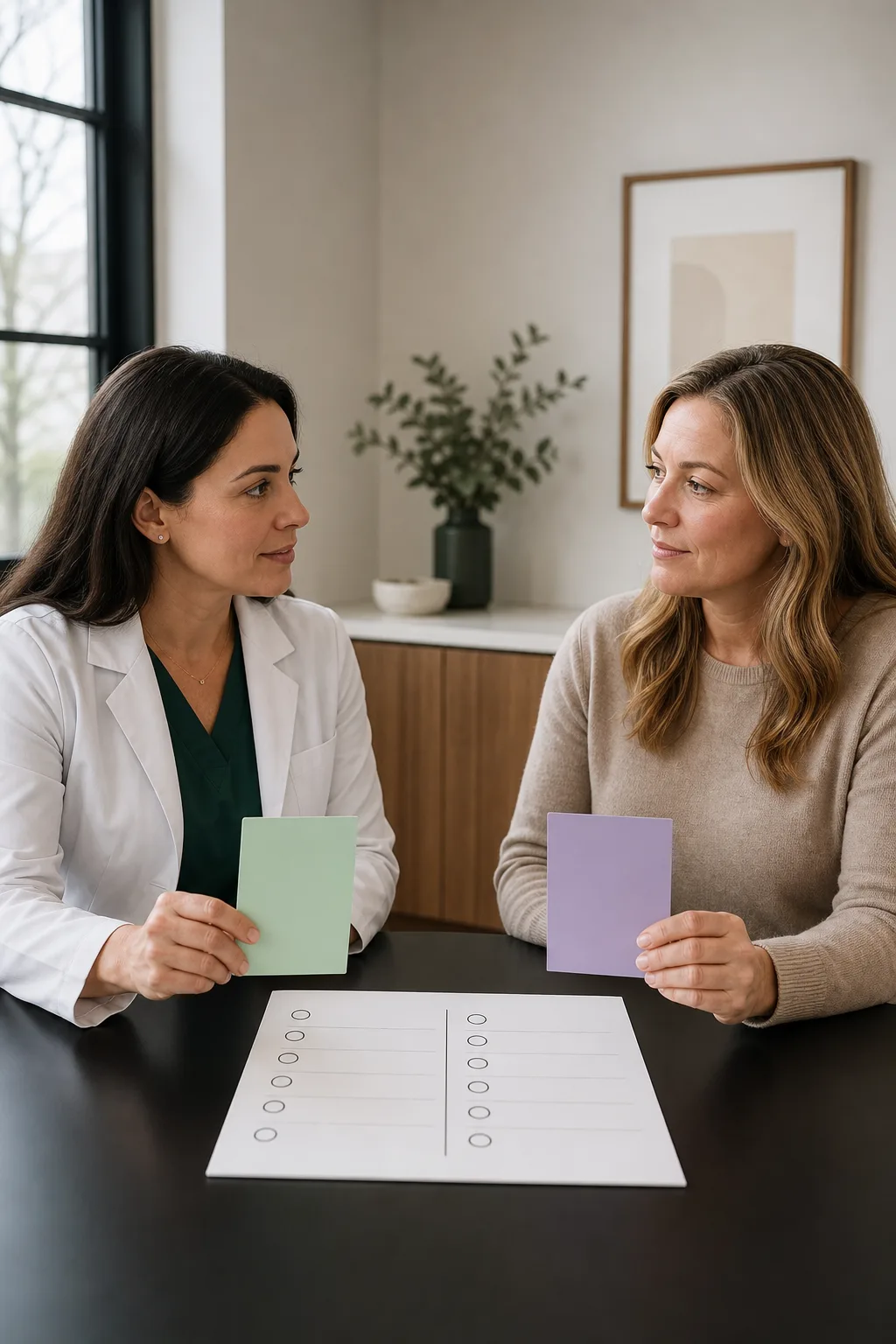 Wegovy versus Zepbound product comparison during a medical consultation
